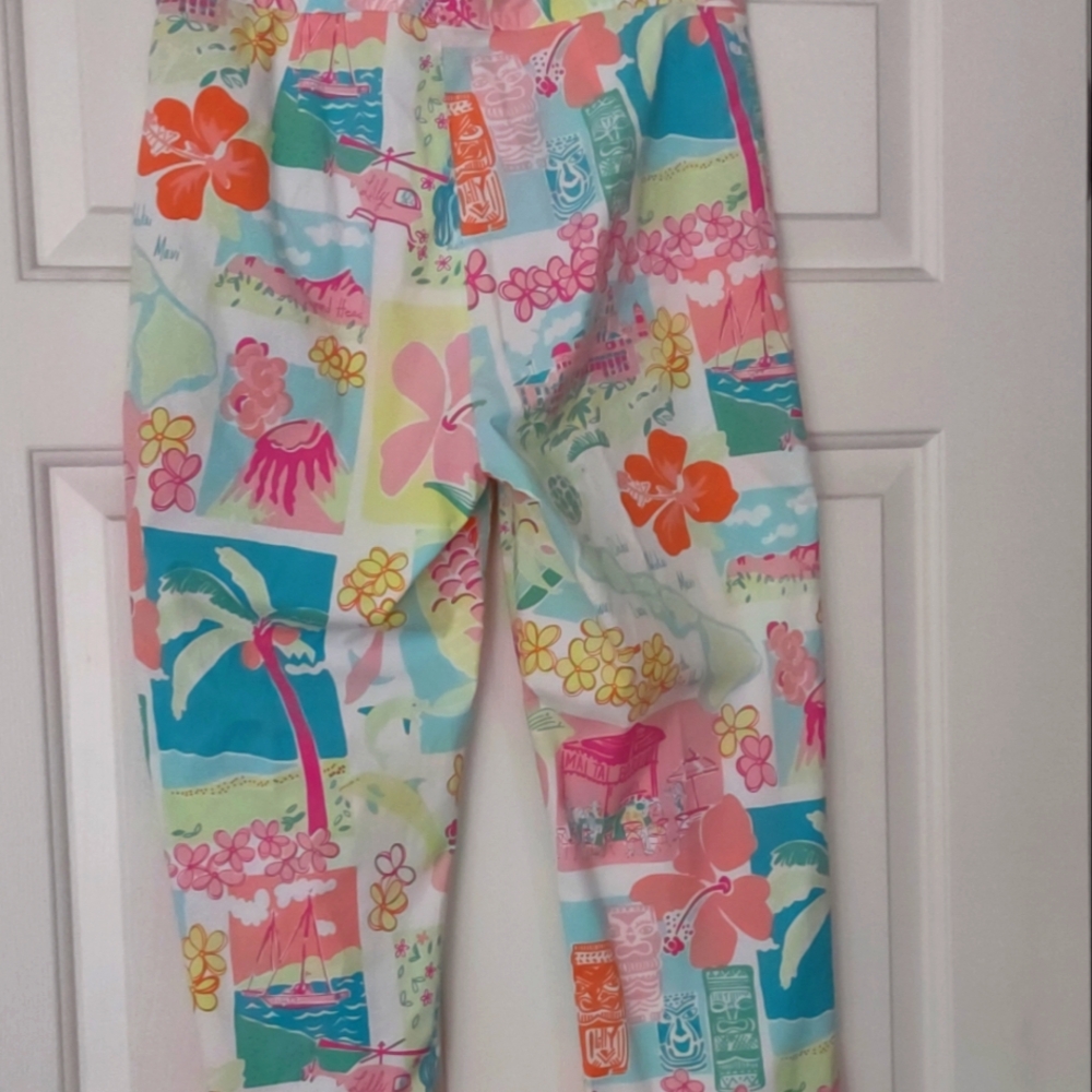 Lilly Pulitzer Multicolor Tropical Print Jumpsuit Pants